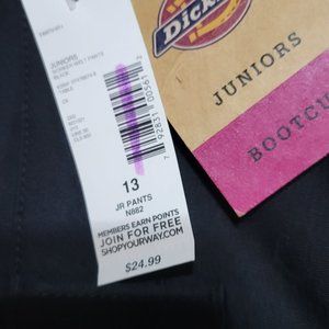 NWT Dickies Black Juniors Pants Size 13